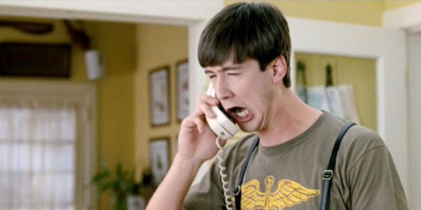 Cameron (Alan Ruck) impersonates Sloane's father on a call with Principal Rooney 