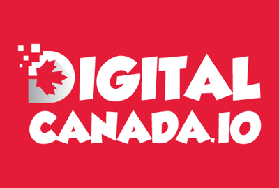 DigitalCanada.io logo on a red background.