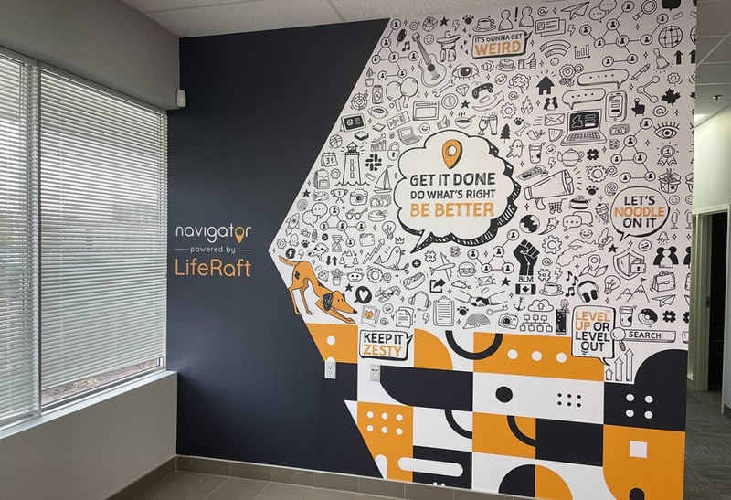 A mural in the LifeRaft office headquartered in Halifax, Nova Scotia.