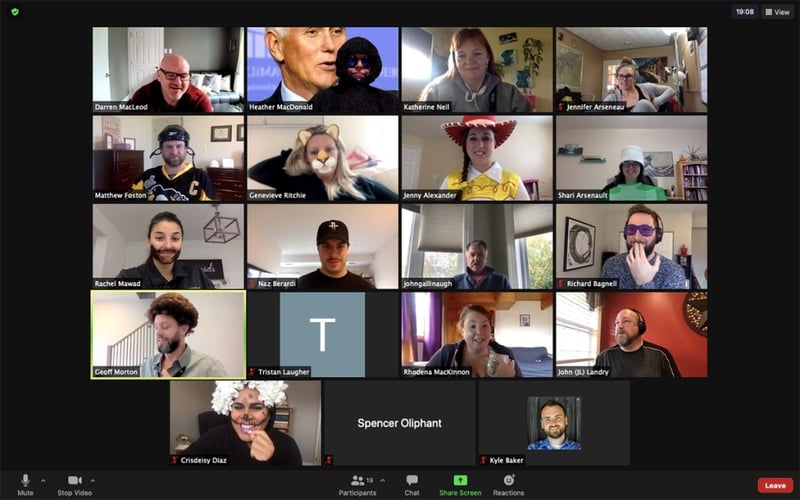 A screenshot of a LifeRaft Zoom meeting on Halloween