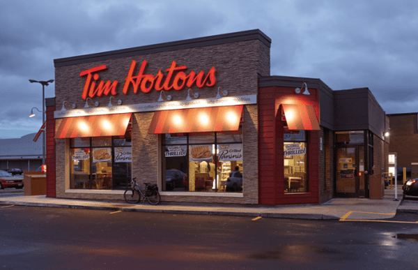 Exterior view of a Tim Hortons restaurant