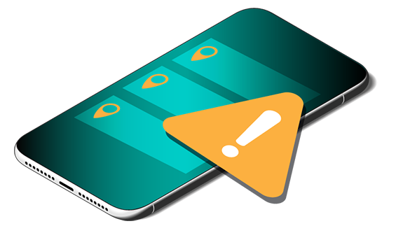 Illustration of a mobile device with alert notifications displayed on the screen